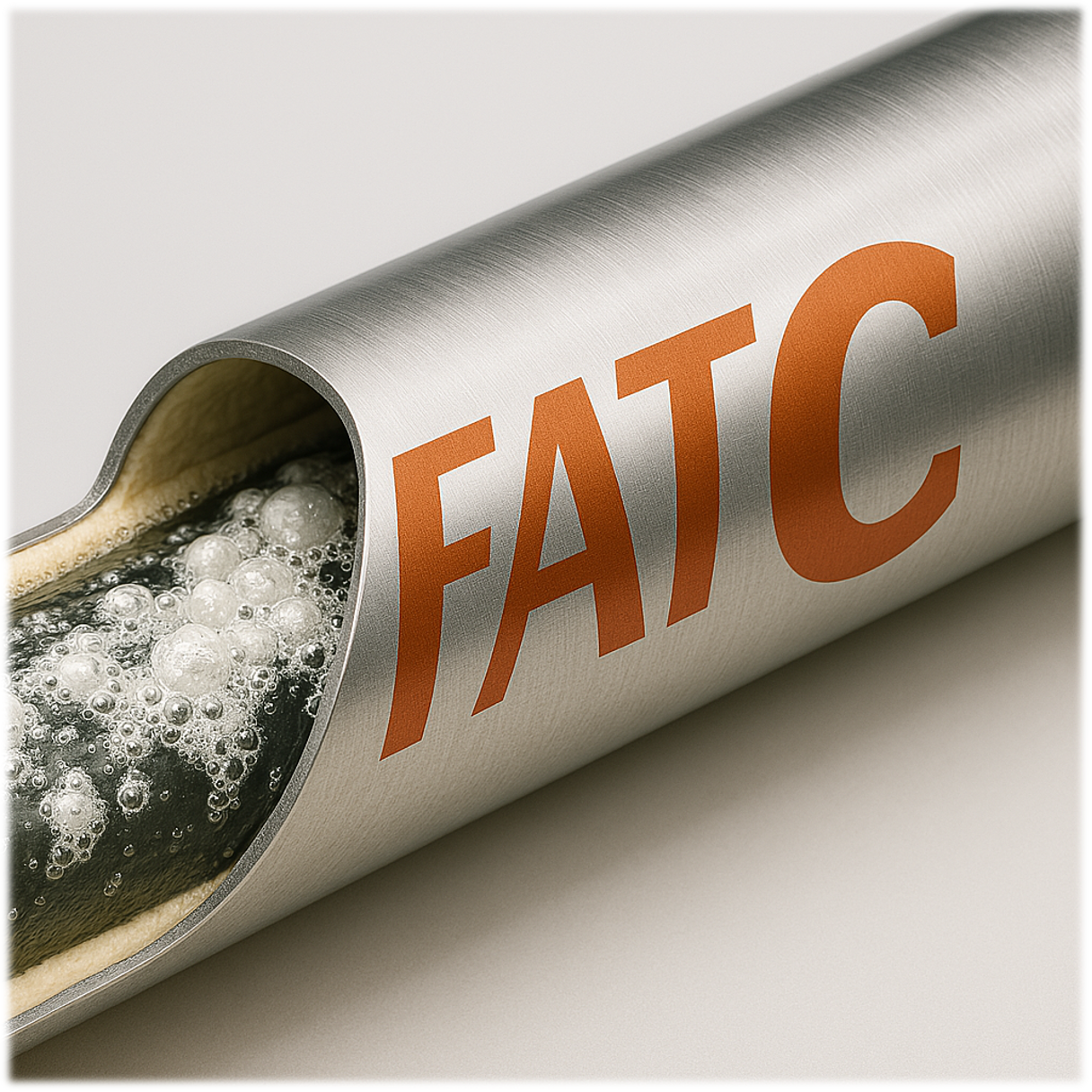 A close-up of a tube with bubbles
Description automatically generated